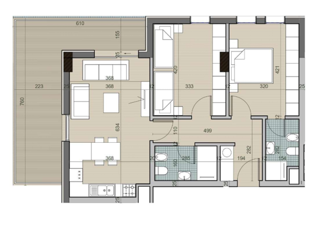 Tirane, shes apartament 2+1+Ballkon Kati 3, 122 m² 119.000 € (Univers City)