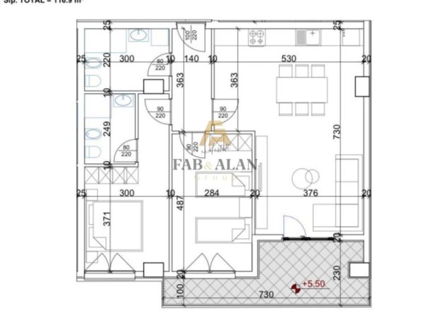 Tirane, shitet apartament 2+1+2 Kati 3, 117 m² 187.000 € (Kompleksi Aura, Dritan Hoxha)