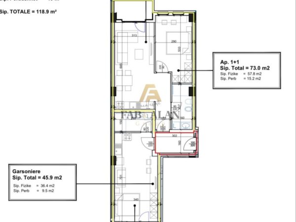 Tirane, shitet apartament Kati 5, 119 m² 190.500 € (Kompleksi Aura, rruga Dritan Hoxha)