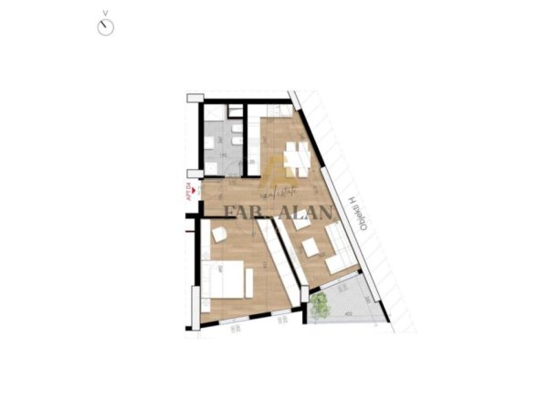 Tirane, shitet apartament 1+1 Kati 5, 82 m² 132.000 € (Ish Fusha e Aviacionit)