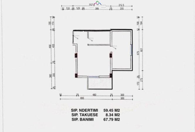 Tirane, shes apartament 1+1+Ballkon Kati 2, 68 m² 125.000 € (kodra e diellit)