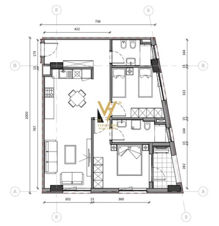 Tirane, jepet me qera apartament 2+1+Ballkon Kati 3, 91 m² 650 € (ALI DEMI)