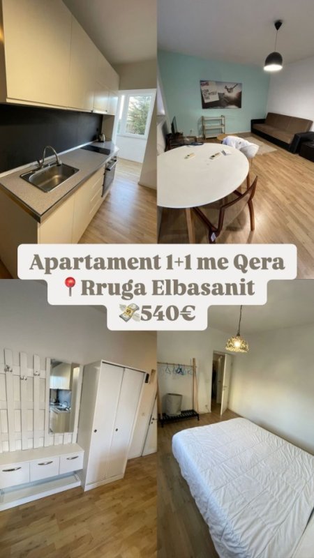 Tirane, jepet me qera apartament 1+1+Ballkon Kati 1, 60 m² 540 € (Rruga Elbasanit)