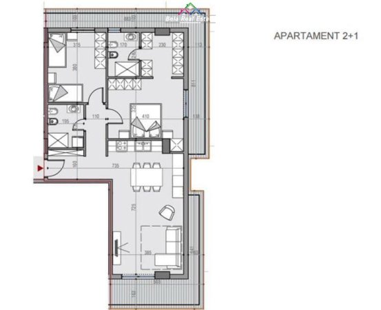 Shqiperi, shitet apartament 2+1 Kati 8, 136 m² 132.000 € (univers city)