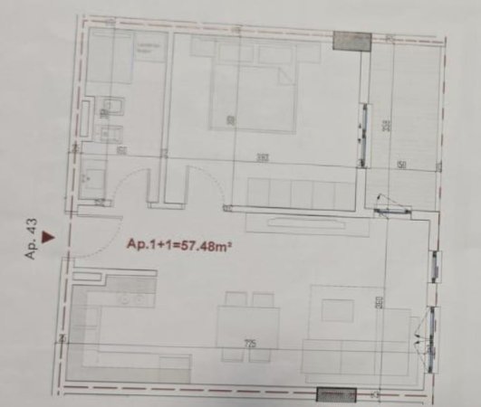 shes apartament , 57 m² (Paskuqan. Rr Lidhja e Prizrenit)
